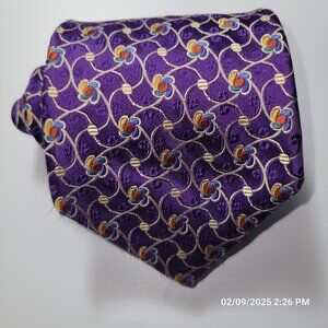 Joseph A. Bank Signature Collection Silk Neck Sewn Blue Geometric Floral USA